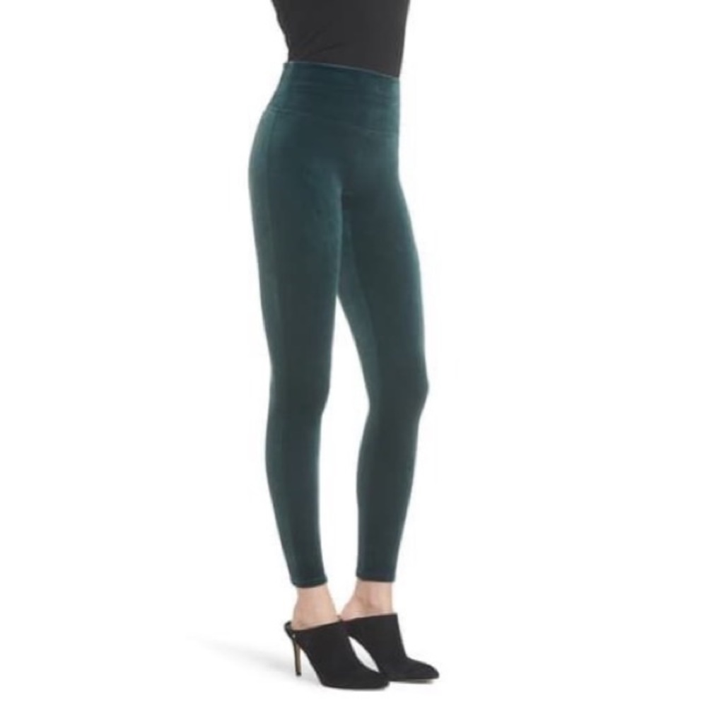 NWT Size XL Spanx Green Malachite Velvet Leggings - Picture 3 of 8
